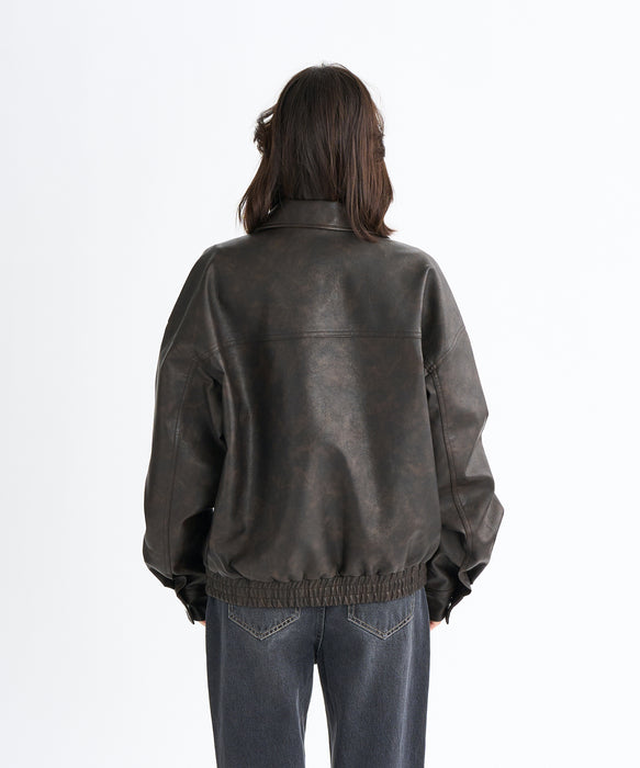 Roxy MY BEST ウィメンズ エコレザージャケット オーバーサイズ <2025FW WHAT'S IN YOUR HEART?>