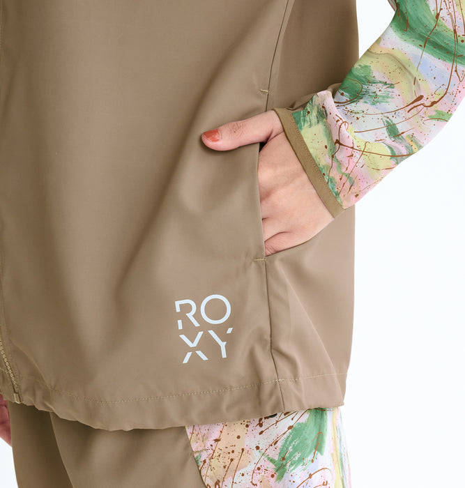 【OUTLET】Roxy Fitness HAVE A GREAT DAY JACKET ウィメンズ フィットネス ジャケット 撥水加工 シーズン柄<2025FW FITNESS SEASONAL PRINT>