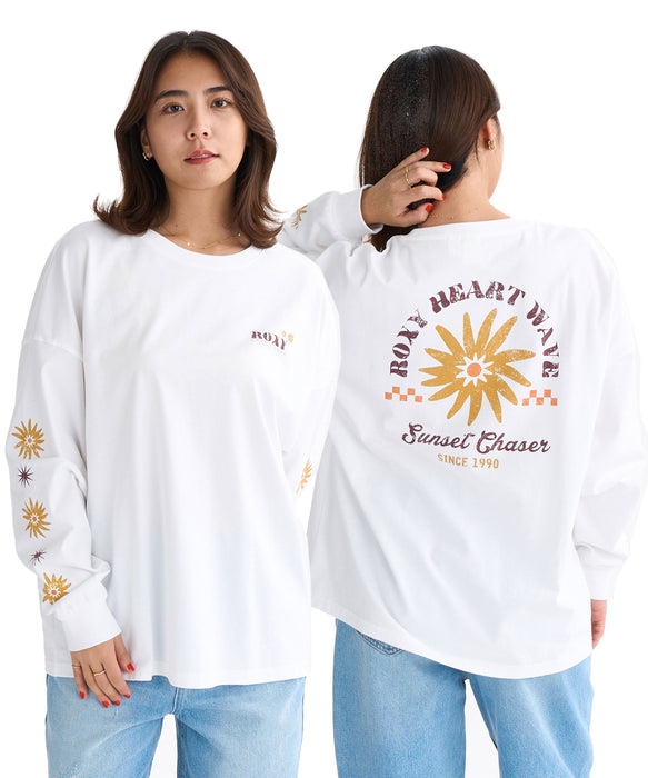 【OUTLET】Roxy BELLIS L/S TEE ウィメンズ 長袖Tシャツ バックプリント <2025FW HEART WAVE>