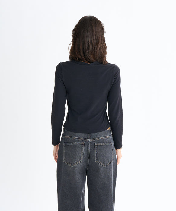 Roxy SPARKLY ウィメンズ タイトシルエット長袖Tシャツ ラインストーンロゴ <2025FW HEART WAVE>