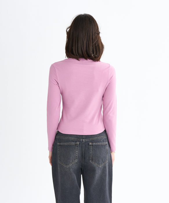 Roxy SPARKLY ウィメンズ タイトシルエット長袖Tシャツ ラインストーンロゴ <2025FW HEART WAVE>