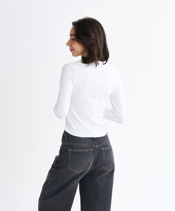 Roxy SPARKLY ウィメンズ タイトシルエット長袖Tシャツ ラインストーンロゴ <2025FW HEART WAVE>