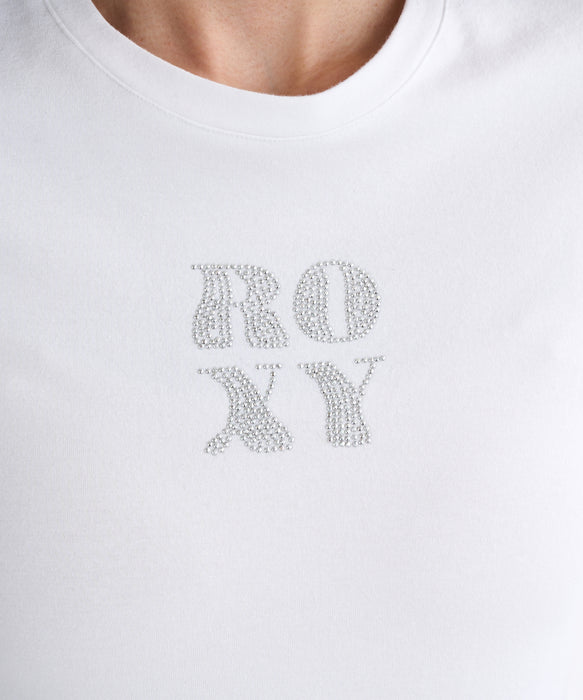 Roxy SPARKLY ウィメンズ タイトシルエット長袖Tシャツ ラインストーンロゴ <2025FW HEART WAVE>