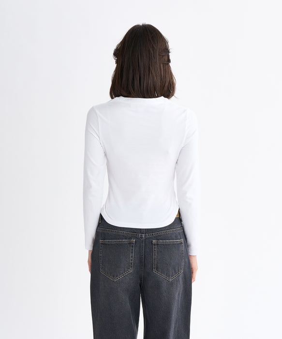 Roxy SPARKLY ウィメンズ タイトシルエット長袖Tシャツ ラインストーンロゴ <2025FW HEART WAVE>