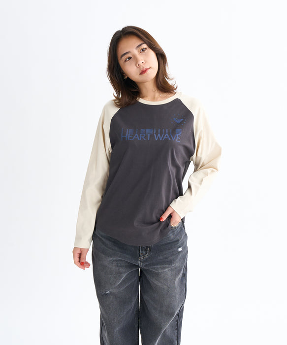 【OUTLET】Roxy ROXY HEART WAVE RAGLAN TEE ウィメンズ 長袖Tシャツ <2025FW HEART WAVE>