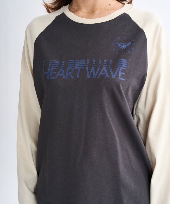 【OUTLET】Roxy ROXY HEART WAVE RAGLAN TEE ウィメンズ 長袖Tシャツ <2025FW HEART WAVE>
