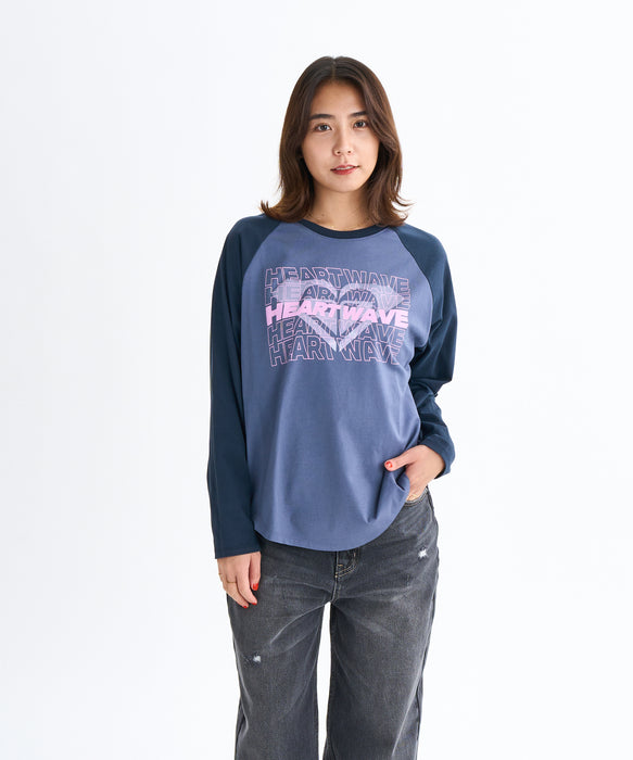 【OUTLET】Roxy ROXY HEART WAVE RAGLAN TEE ウィメンズ 長袖Tシャツ <2025FW HEART WAVE>
