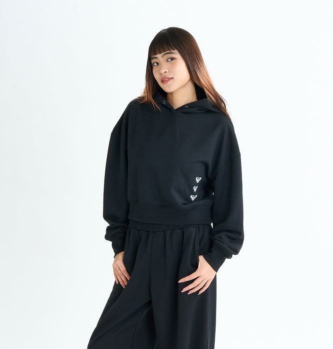 Roxy Fitness TRIPLE HEARTS HOODIE ウィメンズ フィットネス ショート丈 プルオーバートップス 速乾・UVカット<2025FW SPORTS>