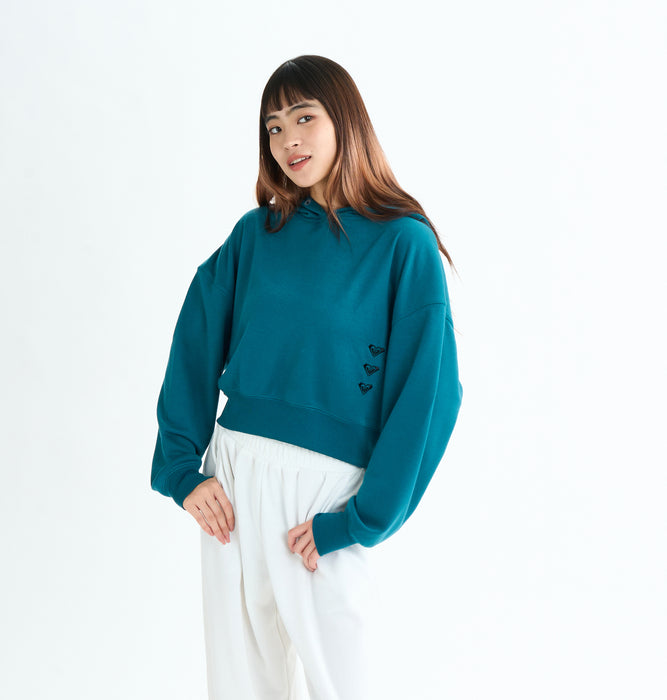 Roxy Fitness TRIPLE HEARTS HOODIE ウィメンズ フィットネス ショート丈 プルオーバートップス 速乾・UVカット<2025FW SPORTS>