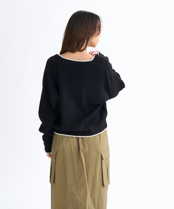 Roxy HORIZON CARDIGAN ウィメンズ ドロップショルダーカーディガン ミドルゲージ <2025FW HEART WAVE>