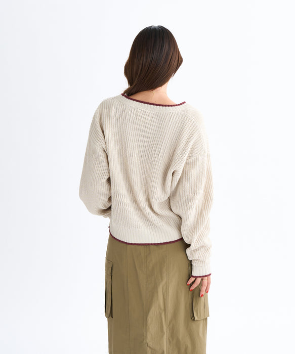 Roxy HORIZON CARDIGAN ウィメンズ ドロップショルダーカーディガン ミドルゲージ <2025FW HEART WAVE>