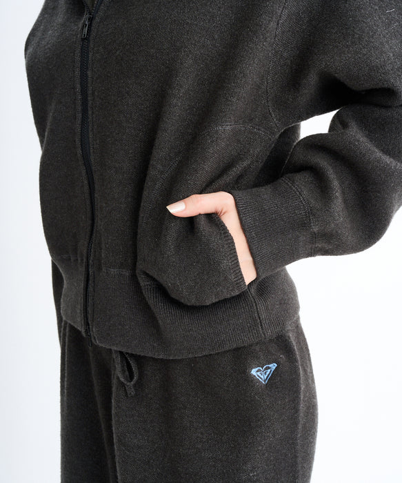 Roxy HEART  WAVE KNIT HOODIE ウィメンズ ダブルジップニットフーディ <2025FW HEART WAVE>