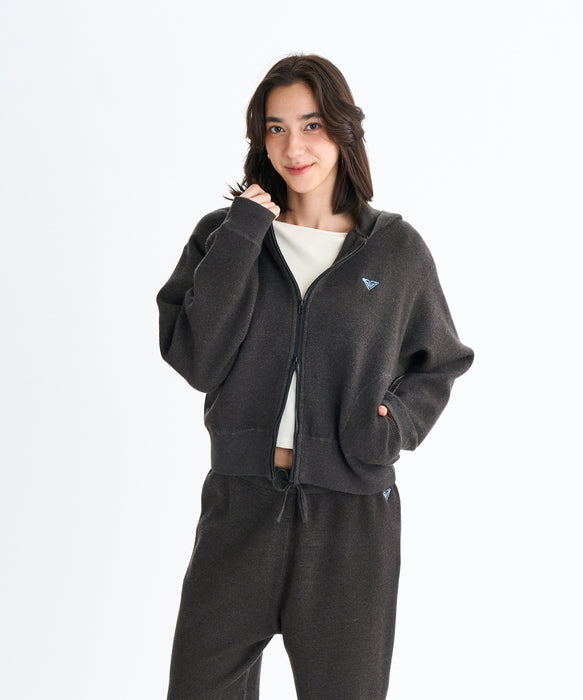 Roxy HEART  WAVE KNIT HOODIE ウィメンズ ダブルジップニットフーディ <2025FW HEART WAVE>