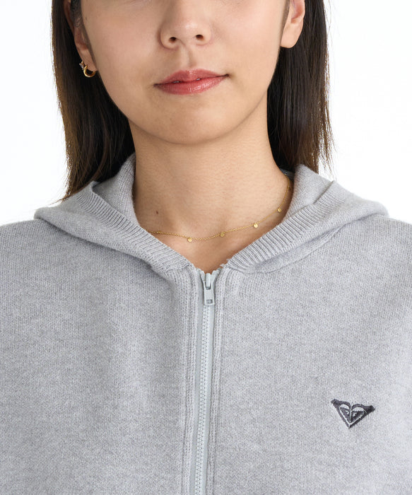 Roxy HEART  WAVE KNIT HOODIE ウィメンズ ダブルジップニットフーディ <2025FW HEART WAVE>