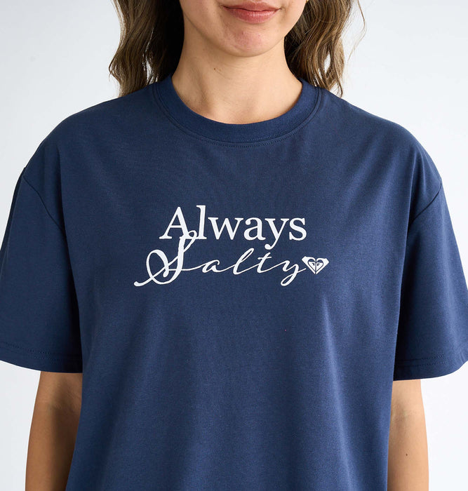 【OUTLET】Roxy ALWAYS SALTY ウィメンズ 半袖Tシャツ ティーシャツ 接触冷感 オーバーサイズ 暑さ対策