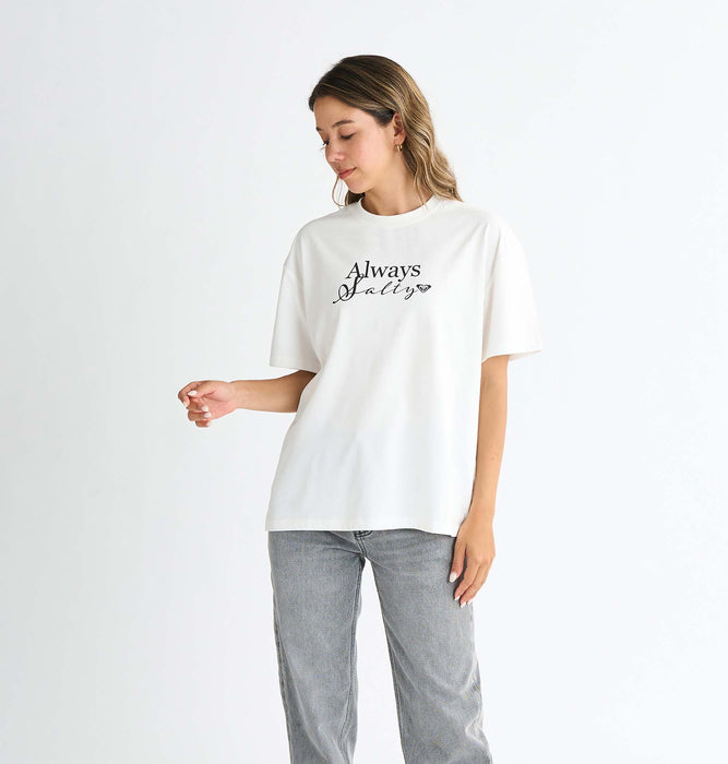 【OUTLET】Roxy ALWAYS SALTY ウィメンズ 半袖Tシャツ ティーシャツ 接触冷感 オーバーサイズ 暑さ対策