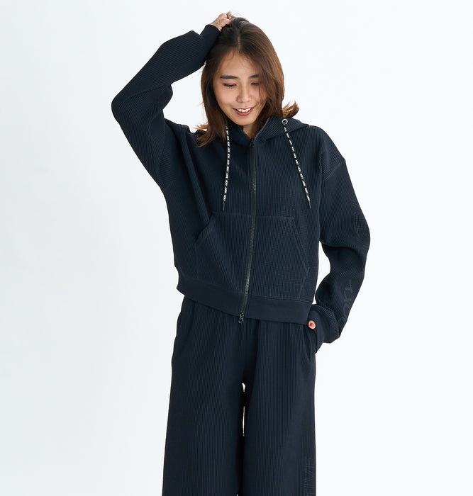 ROXY フード付きアウターウェア 黒/紫 ROXY フード付きアウターウェア 黒/紫 ROXY フード付きアウター