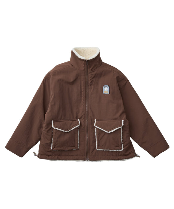 Roxy MINI CHEER UP キッズ ボア リバーシブルジャケット 撥水加工