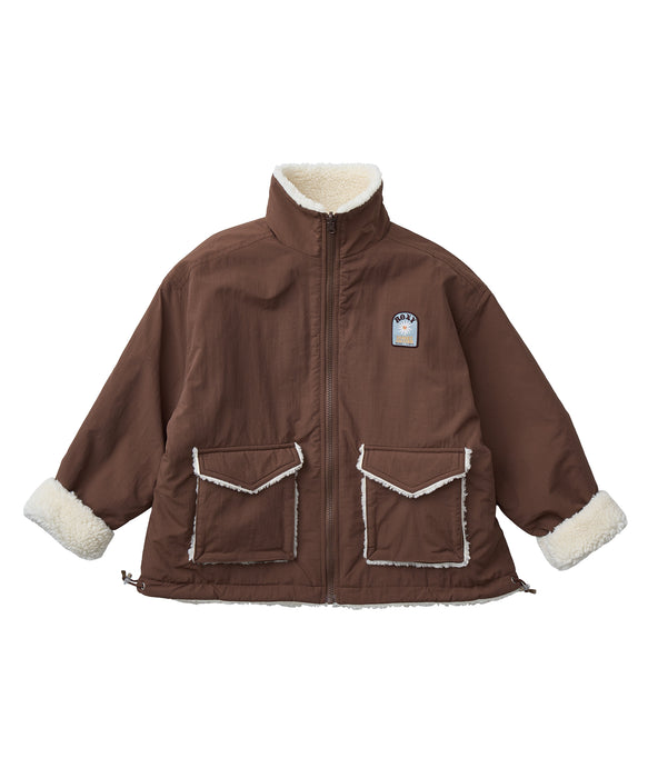 Roxy MINI CHEER UP キッズ ボア リバーシブルジャケット 撥水加工