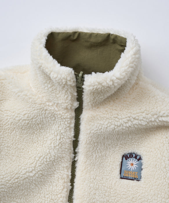 Roxy MINI CHEER UP キッズ ボア リバーシブルジャケット 撥水加工
