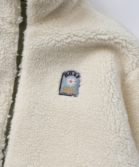Roxy MINI CHEER UP キッズ ボア リバーシブルジャケット 撥水加工