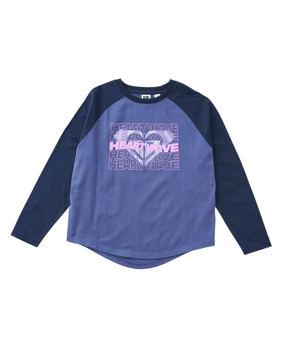 Roxy MINI ROXY HEART WAVE RAGLAN TEE キッズ ラグランスリーブ 長袖Tシャツ