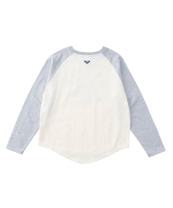Roxy MINI ROXY HEART WAVE RAGLAN TEE キッズ ラグランスリーブ 長袖Tシャツ