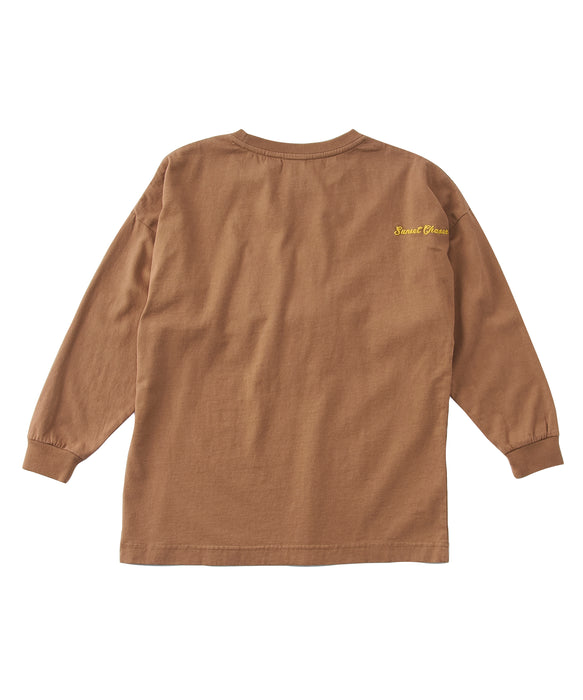 Roxy MINI BELLIS S/STEE キッズ フラワーモチーフ 長袖Tシャツ 袖口
