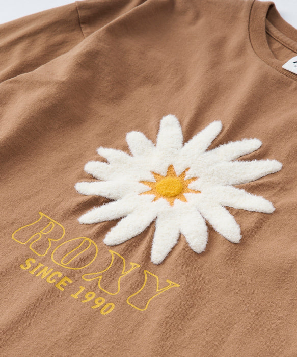 Roxy MINI BELLIS S/STEE キッズ フラワーモチーフ 長袖Tシャツ 袖口