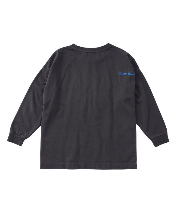 Roxy MINI BELLIS S/STEE キッズ フラワーモチーフ 長袖Tシャツ 袖口