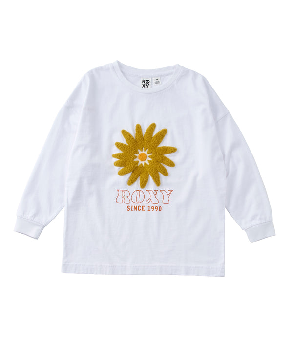 Roxy MINI BELLIS S/STEE キッズ フラワーモチーフ 長袖Tシャツ 袖口リブ仕様