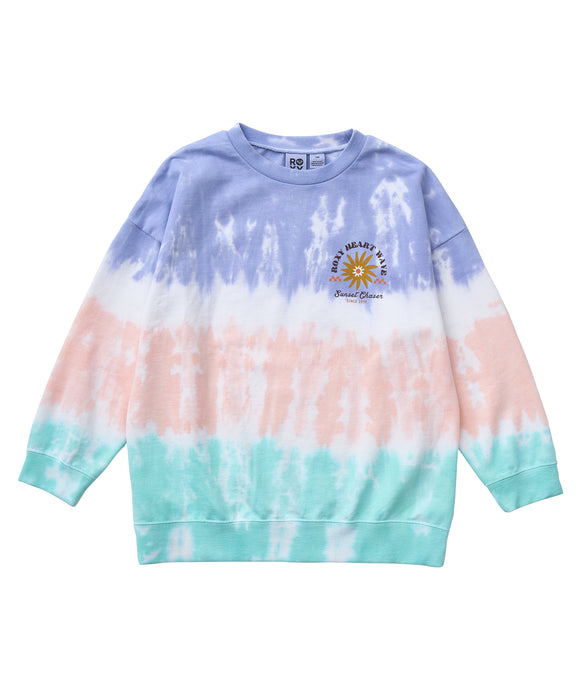 Roxy MINI SUN AND SURF L/S TEE キッズ タイダイ長袖Tシャツ