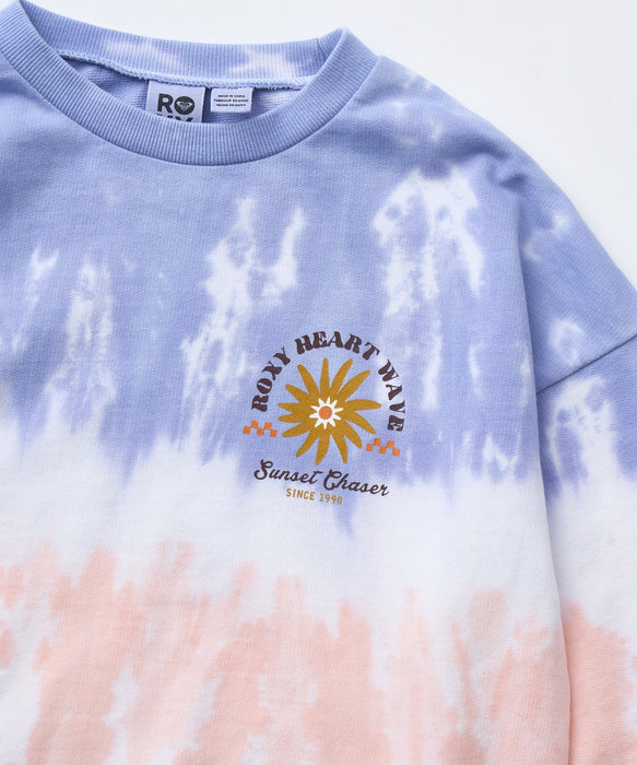 Roxy MINI SUN AND SURF L/S TEE キッズ タイダイ長袖Tシャツ