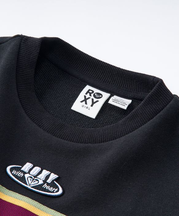 Roxy MINI HORIZON キッズ ドロップショルダートップス 丈短め