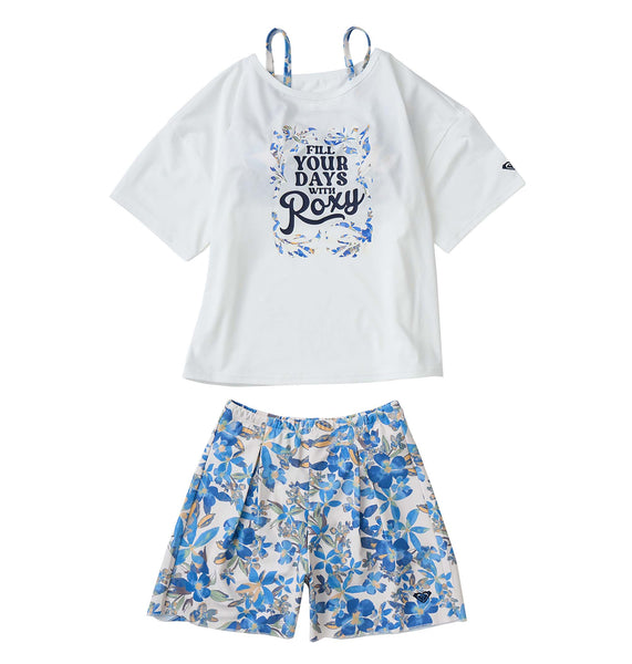 OUTLET】Roxy MINI ARTSY FLORAL キッズ ラッシュTシャツ付き 水着 3点