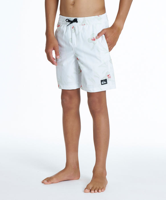 QUIKSILVER キッズ BOTANICAL VOLLEY YOUTH 16NB ボードショーツ 【2026年夏モデル】 WHT / 160