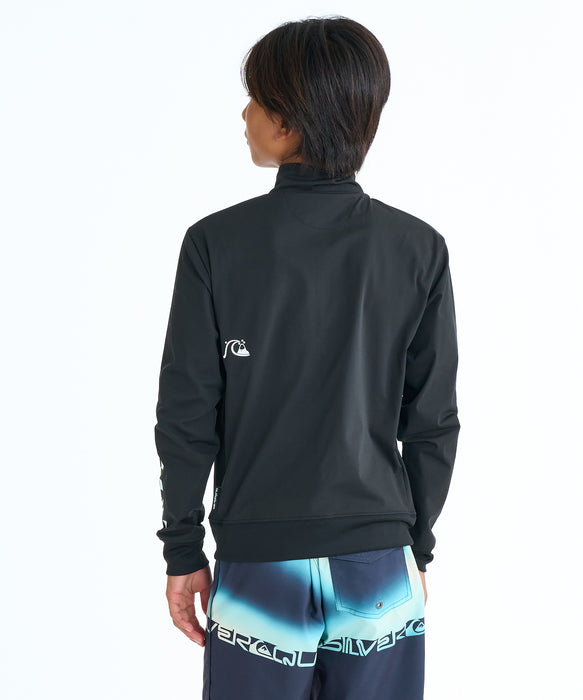 QUIKSILVER キッズ CHECKER ZIP YOUTH ジップラッシュガード 【2026年春夏モデル】 BLK / 160