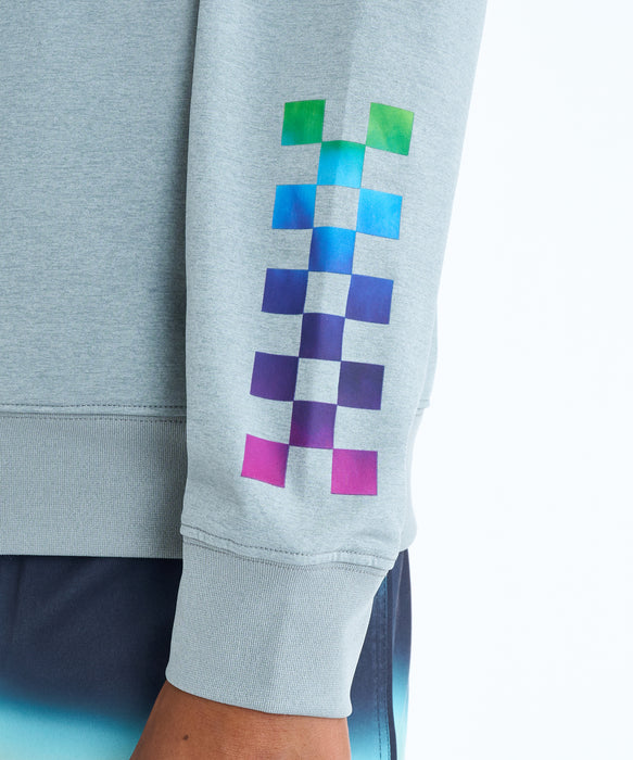 QUIKSILVER キッズ CHECKER ZIP YOUTH ジップラッシュガード 【2026年春夏モデル】 HTR / 160