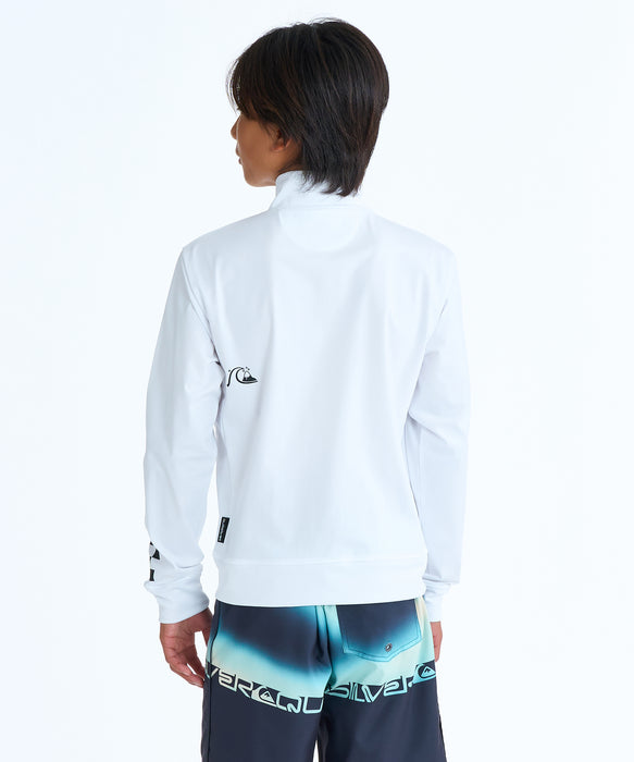 QUIKSILVER キッズ CHECKER ZIP YOUTH ジップラッシュガード 【2026年春夏モデル】 WHT / 160