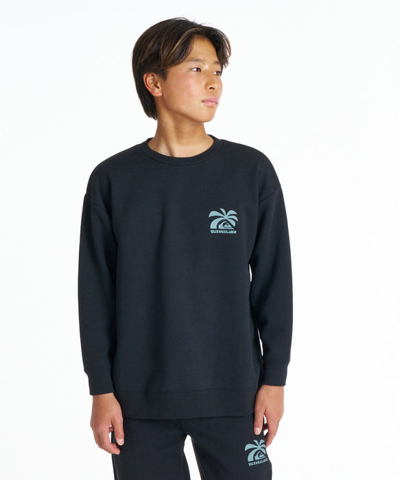 QUIKSILVER キッズ SALT WATER PALM RISE SWEAT CREW YOUTH トレーナー 【2026年秋冬モデル】 BLK / 160