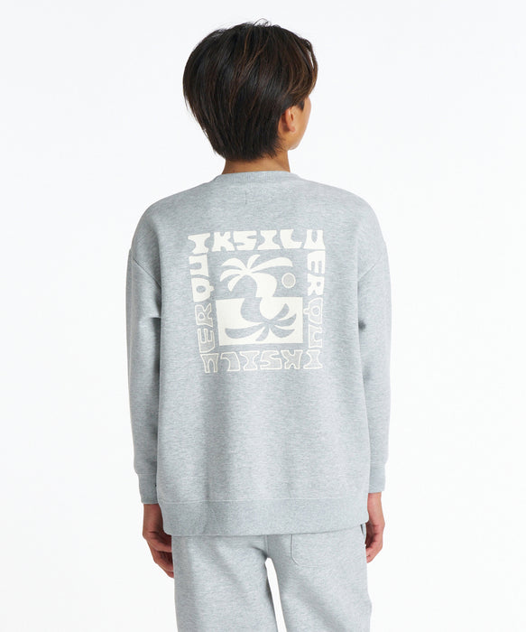 QUIKSILVER キッズ SALT WATER PALM RISE SWEAT CREW YOUTH トレーナー 【2026年秋冬モデル】 HTR / 160