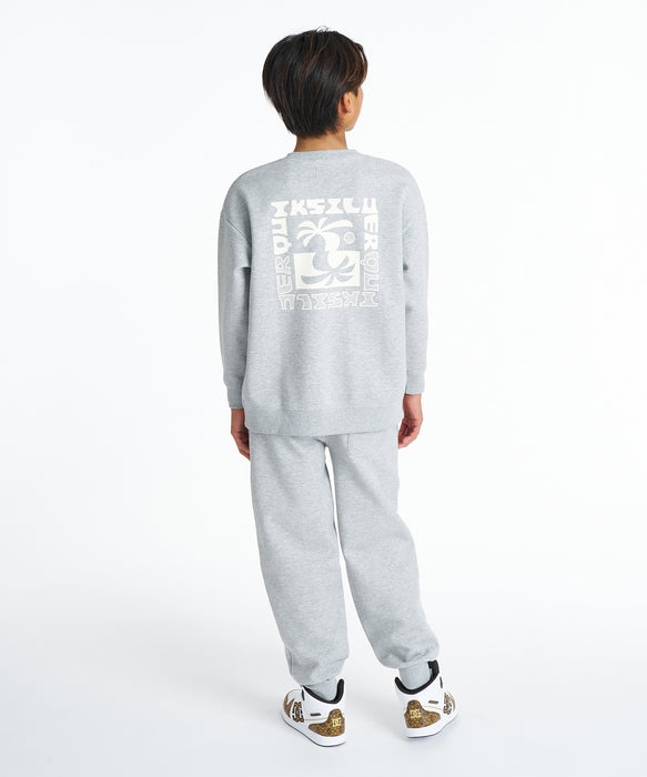 QUIKSILVER キッズ SALT WATER PALM RISE SWEAT CREW YOUTH トレーナー 【2026年秋冬モデル】 HTR / 160