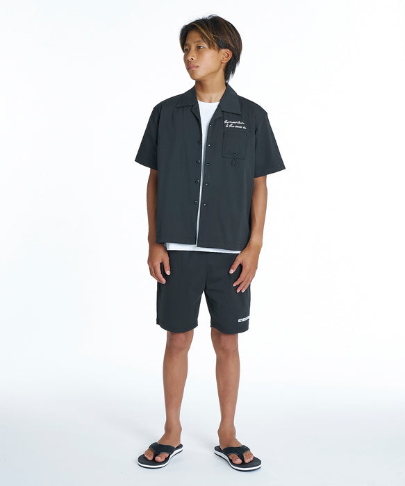 QUIKSILVER キッズ SIGN OPEN SHIRT YOUTH 半袖シャツ 【2026年夏モデル】 BLK / 160