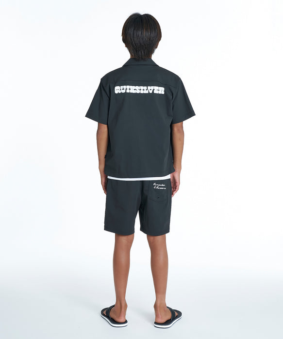 QUIKSILVER キッズ SIGN OPEN SHIRT YOUTH 半袖シャツ 【2026年夏モデル】 BLK / 160