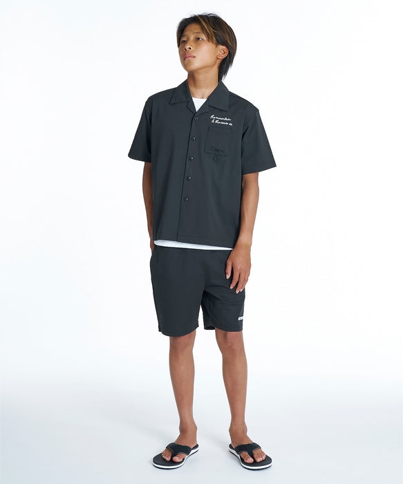QUIKSILVER キッズ SIGN OPEN SHIRT YOUTH 半袖シャツ 【2026年夏モデル】 BLK / 160