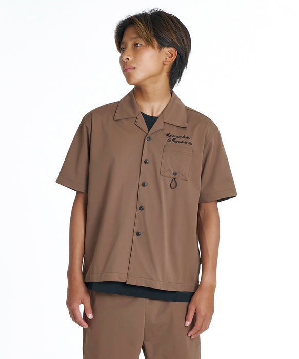 QUIKSILVER キッズ SIGN OPEN SHIRT YOUTH 半袖シャツ 【2026年夏モデル】 BRN / 160