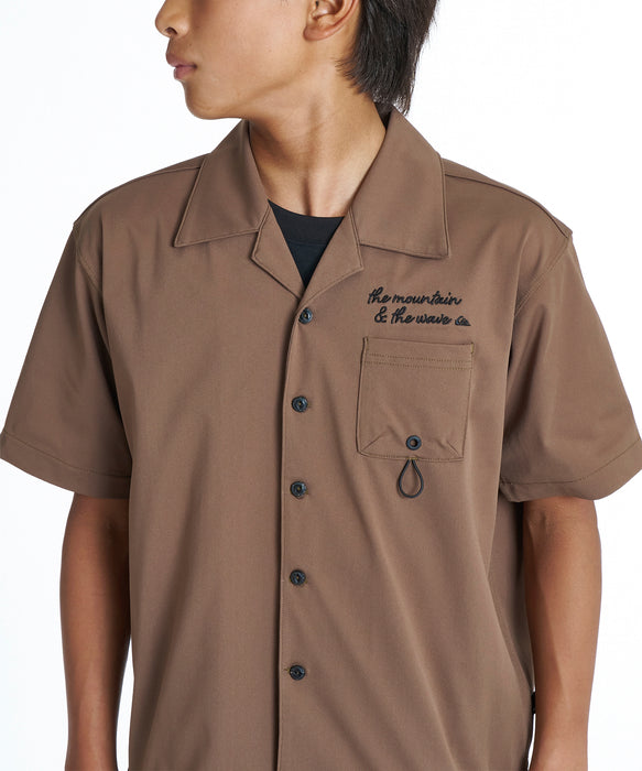 QUIKSILVER キッズ SIGN OPEN SHIRT YOUTH 半袖シャツ 【2026年夏モデル】 BRN / 160