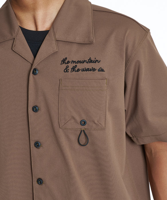 QUIKSILVER キッズ SIGN OPEN SHIRT YOUTH 半袖シャツ 【2026年夏モデル】 BRN / 160