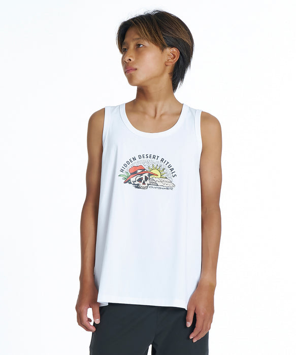 LGB DREAD ROCKS ホワイト タンク トップ QUIKSILVER キッズ HIDDEN DESERT TANK YOUTH タンクトップ 速乾