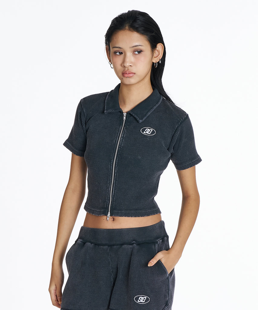 DC Shoes ウィメンズ 26 WS TELECO ZIP COLLAR CD SS カーディガン